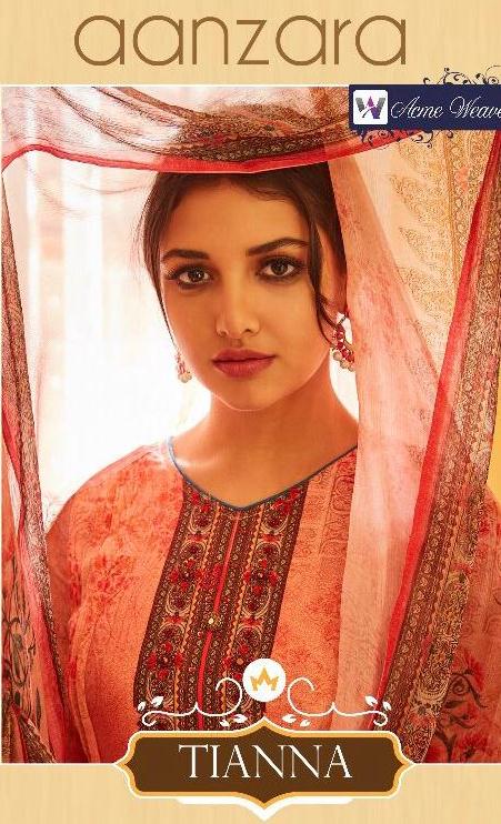 Acme Weavers Aanzara Tianna Exclusive Cotton Satin Printed Suit Collection