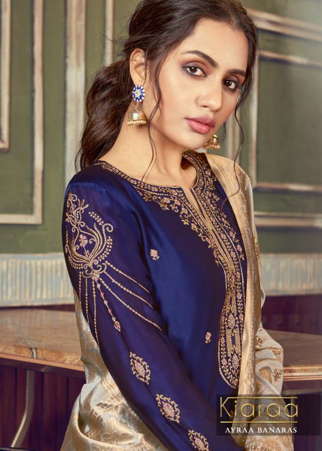 Acme Weavers Present Kiaraa Ayraa Banaras Satin Georgette Embroidery Salwar Kameez