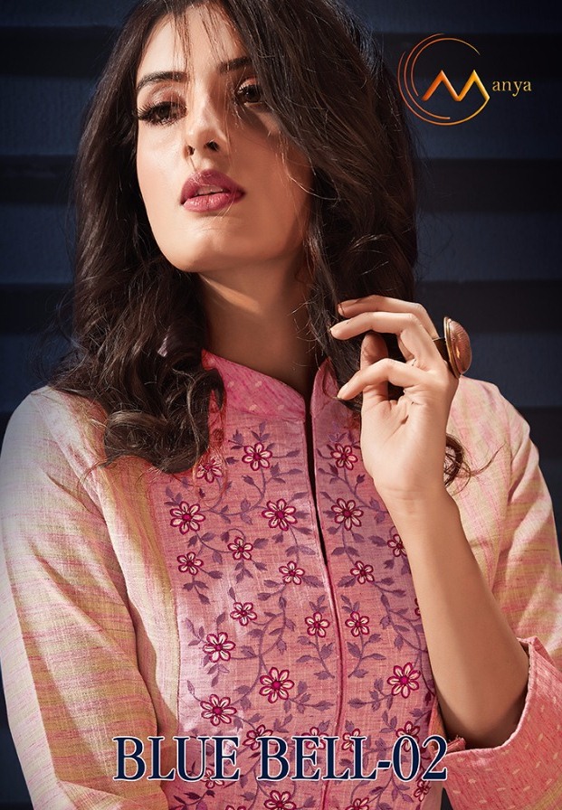 Manya Launch Blue Bell Vol 2 Cotton Handloom With Embroidery Kurti With Pant