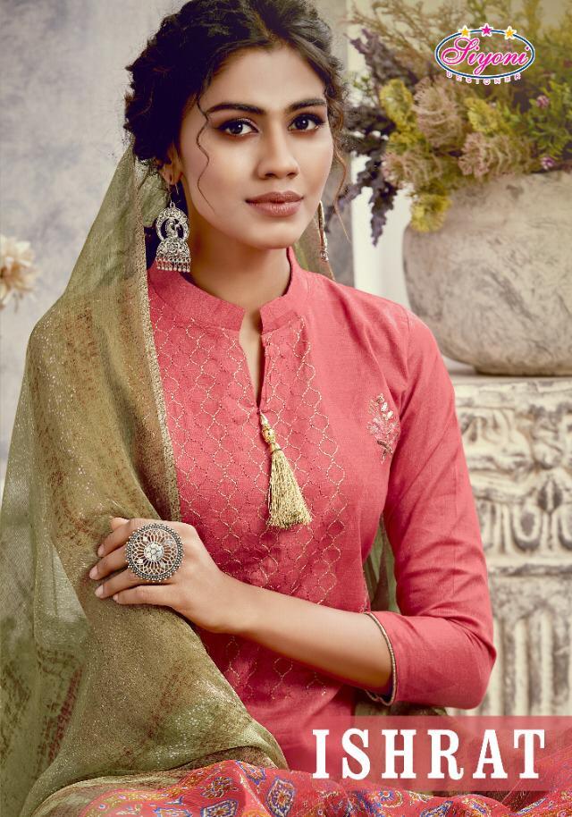 Siyoni Designer Present Ishrat Jam Cotton Print With Embroidery Salwar Kameez Wholesaler