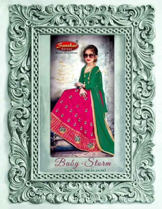 Baby Storm By Sanskar Style Bahubali Silk Designer Specially Kids Lehenga Collection