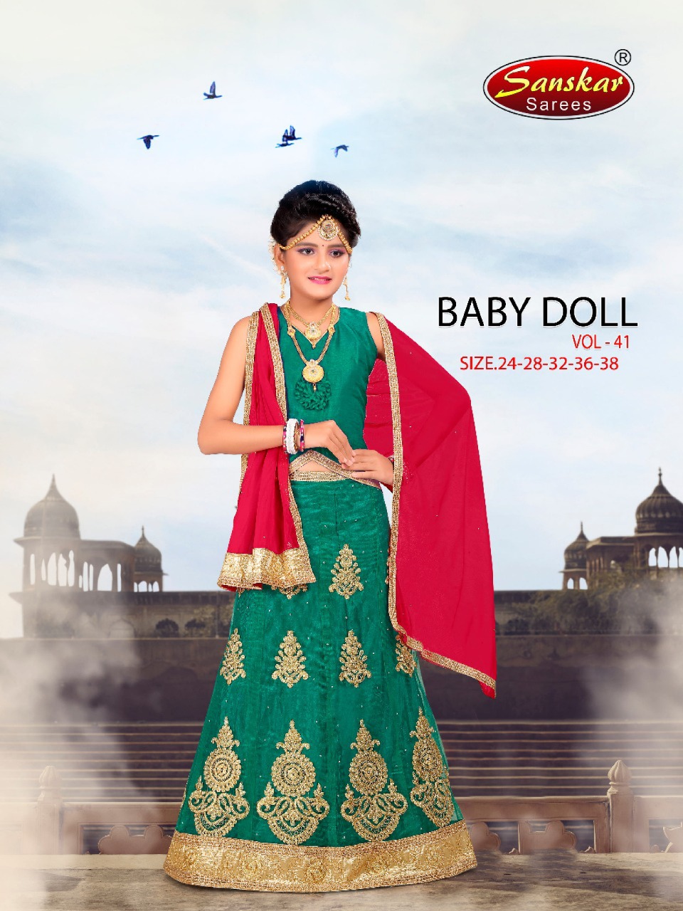 Sanskar Style Baby Doll Vol 41 Designer Net Kids Lehanga Collection