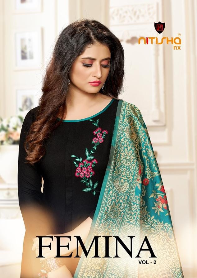 Nitisha Nx Femina Vol 2 Cotton Slub Readymade Kurti Pant With Dupatta Collection