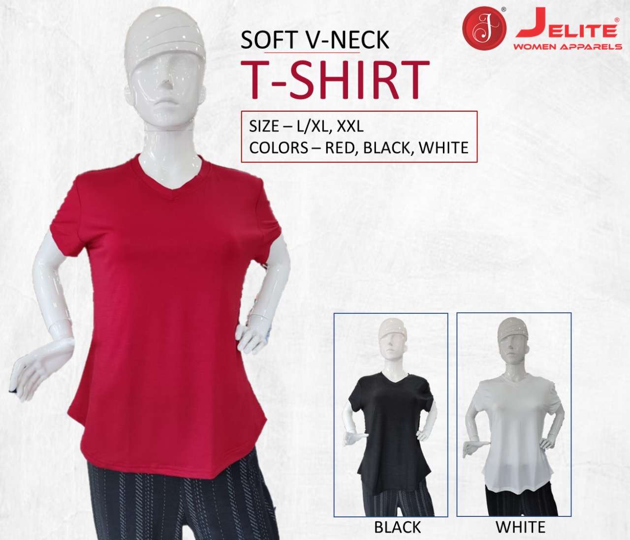 jelite ladies wear v neck tshirt - combo of 3 pcs