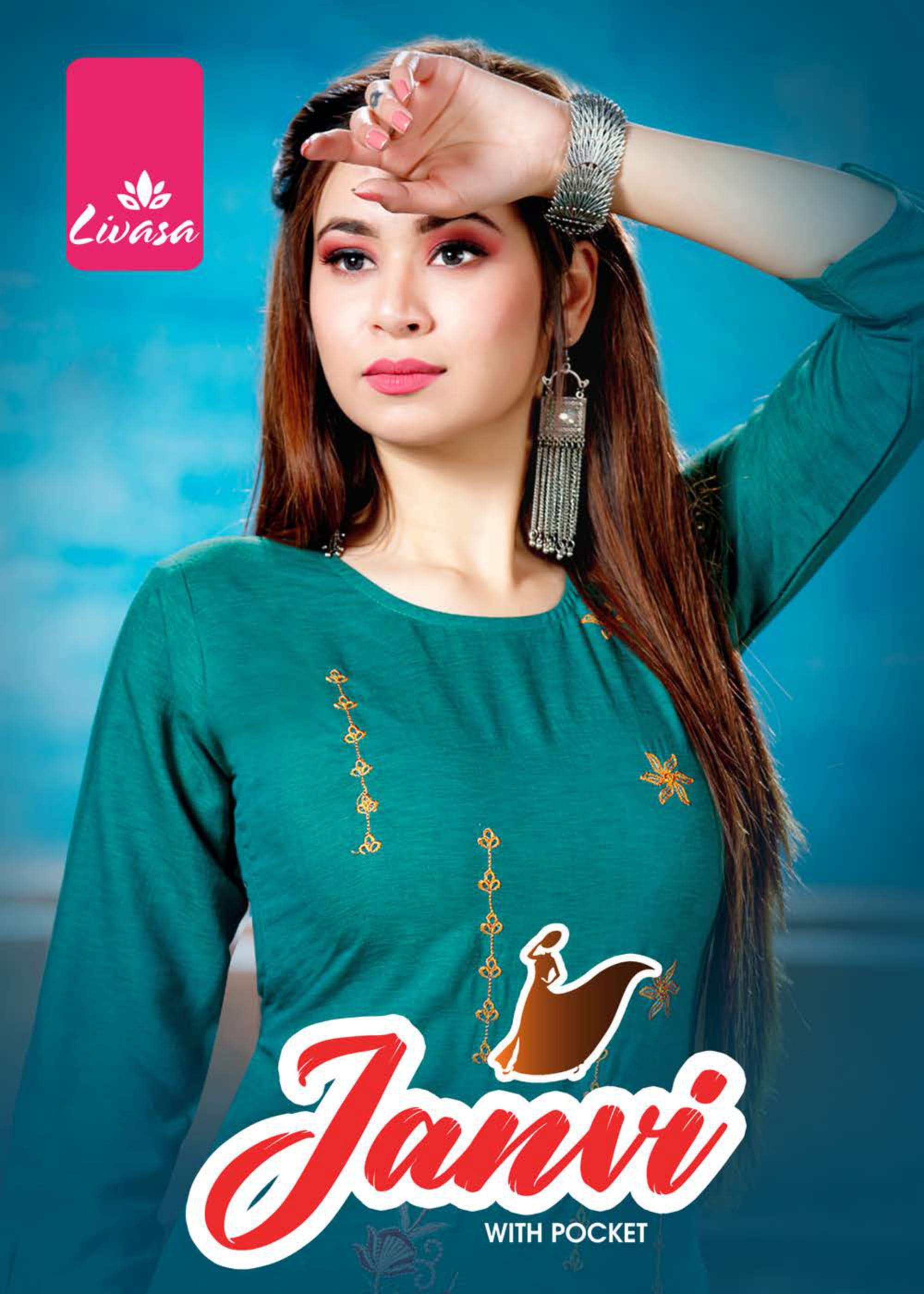 livasa janvi straight kurti with pocket pattern wholesale store 
