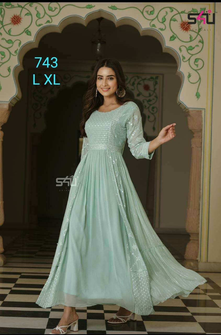 s4u 743 design combo set of long gown style kurti 