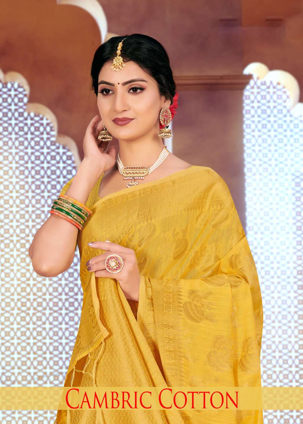 riwazo cambric cotton rich weaving sari wholesaler