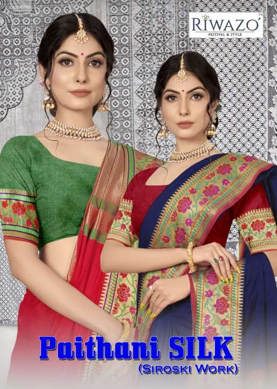 riwazo paithani silk with stone work sari wholesaler