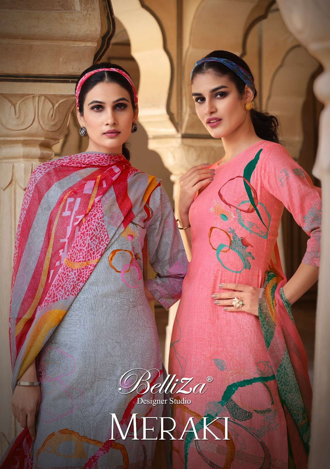 belliza designer meraki linen cotton digital printed unstitched salwar kameez