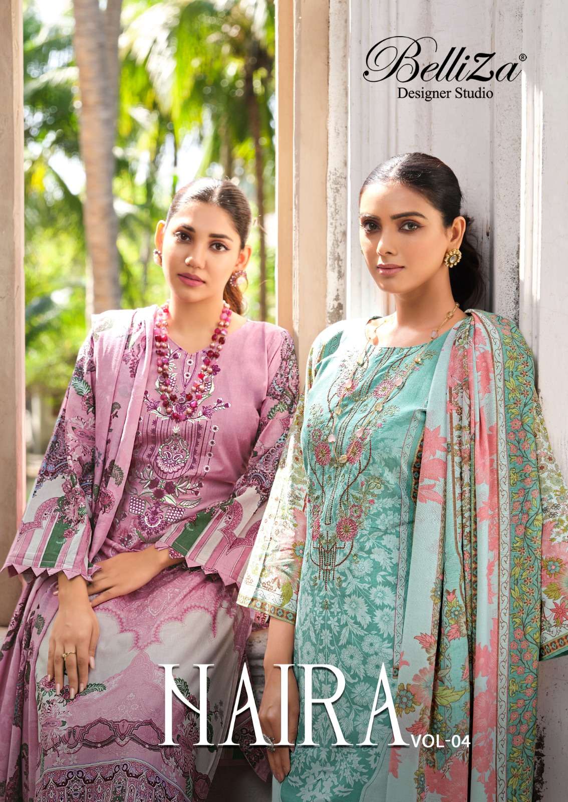 naira vol 4 by belliza unstitch exclusive embroidered print salwar suit collection