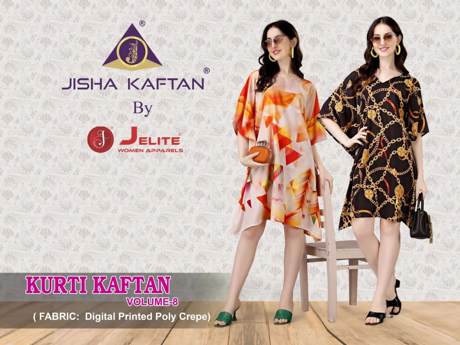 jelite jisha kurti kaftan vol 8 amazing digital print kaftans 