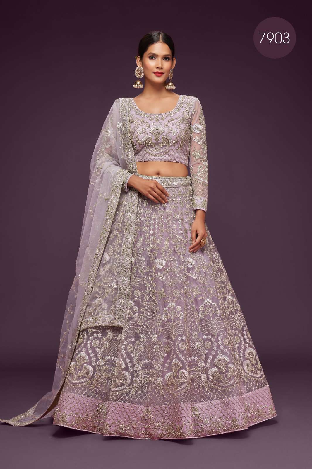 zeel 7903 excellent work single bridal lehenga choli 