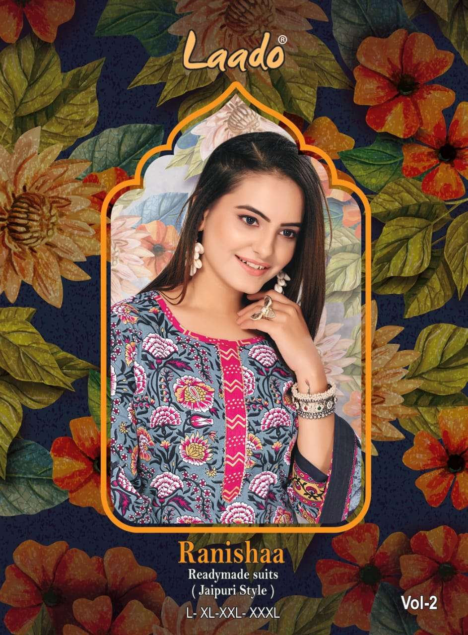 laado ranishaa vol 2 jaipuri print readymade salwar suits collection 