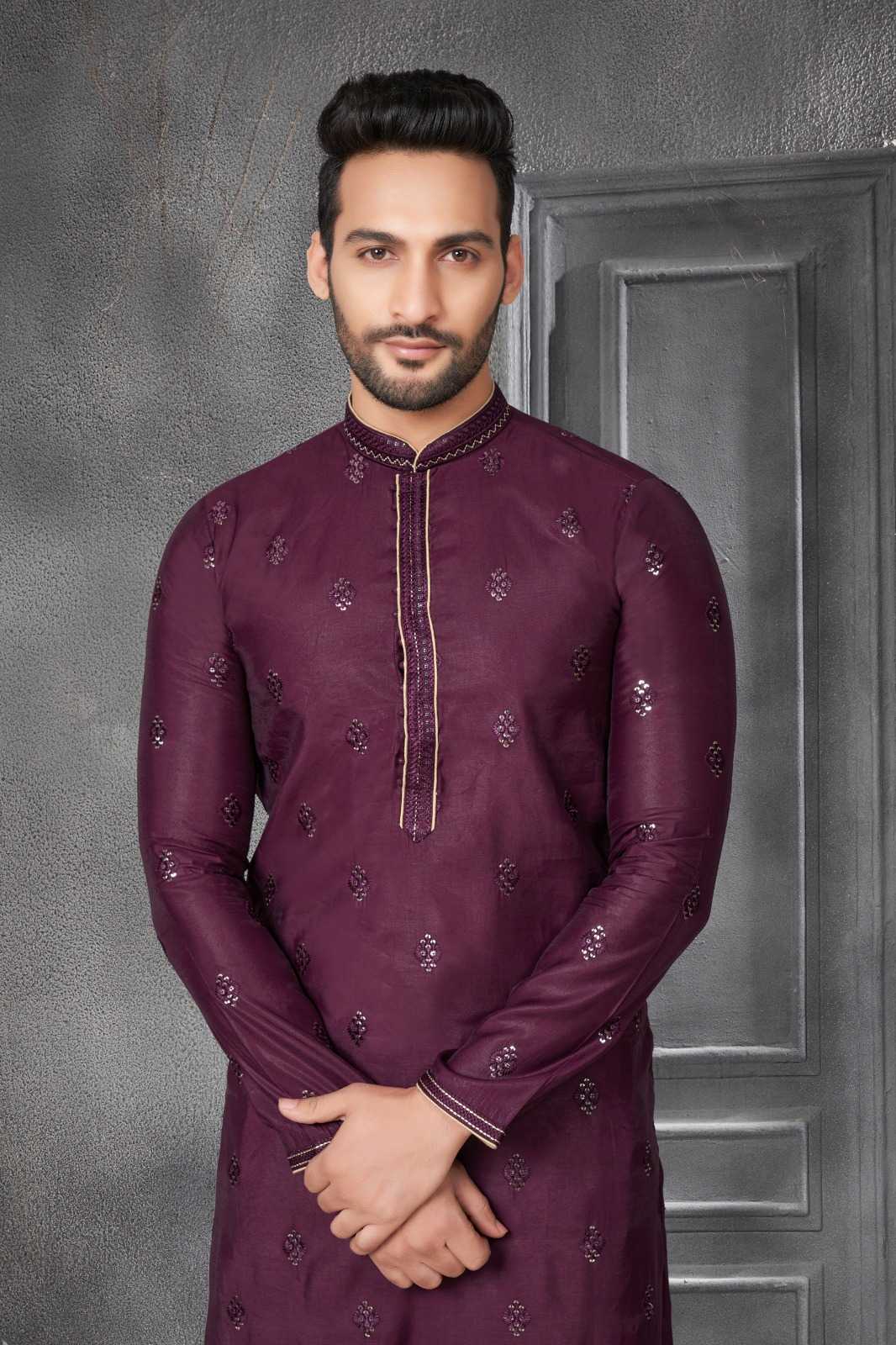 outluk vol 128 sequence embroidery readymade kurta and pajama mens wear catalog