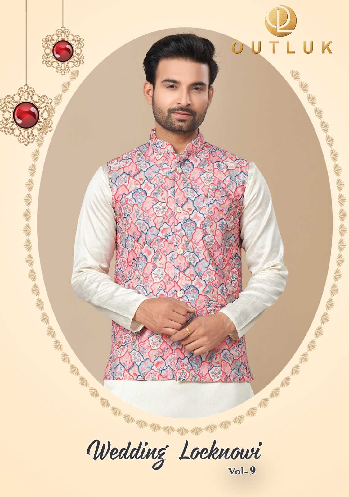 outluk wedding locknowi vol 9 readymade lakhnowi modi jacket kurta pajama mens wear