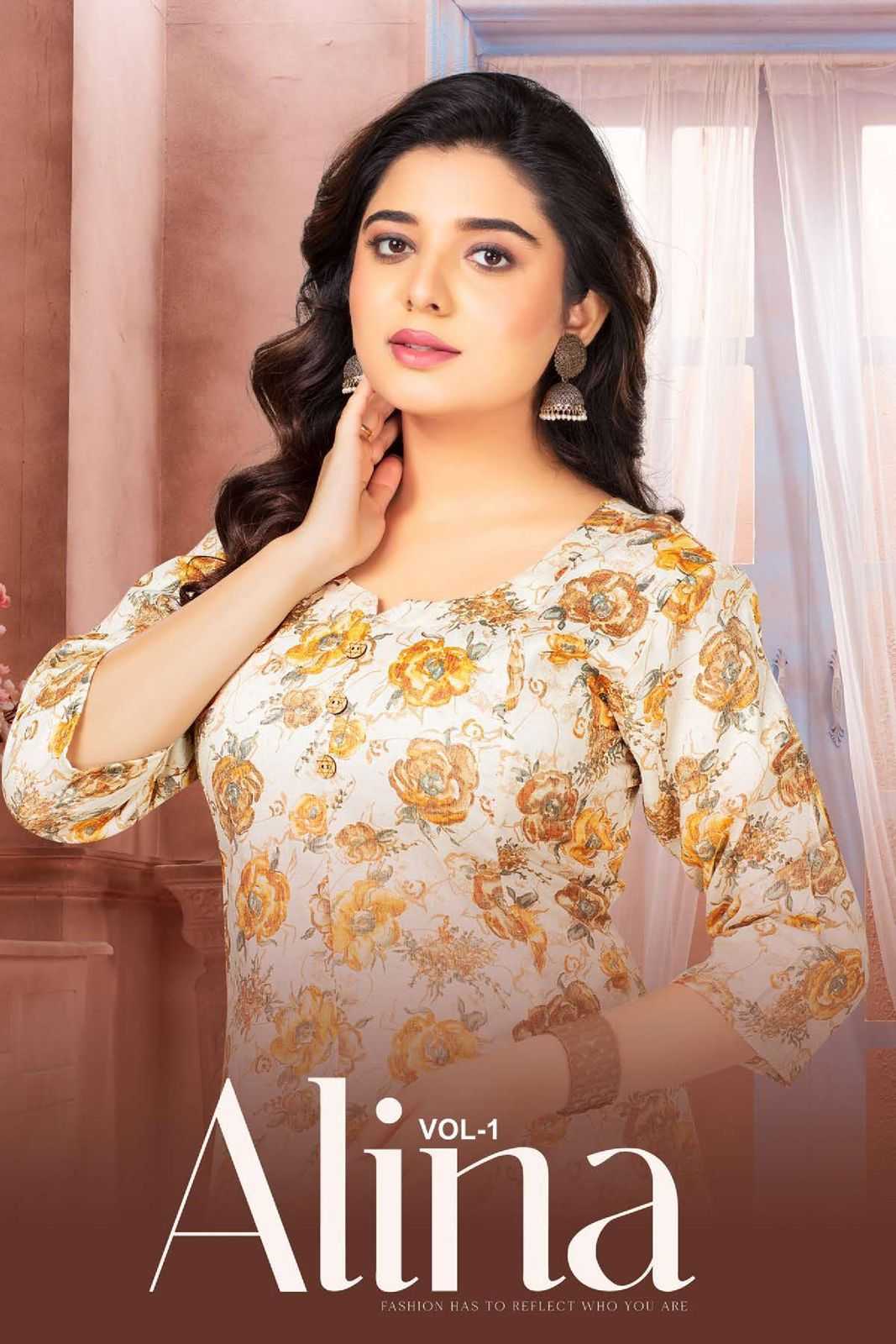 FASHION TALK ALINA VOL.1 Heavy Capsule Foil Print KURTI CATALOG WHOLESALER BEST RATE