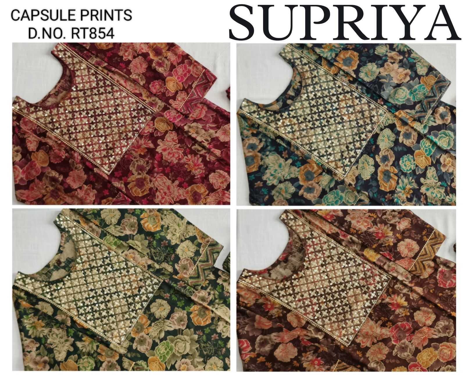 FASHION TALK SUPRIYA RT854 CAPSULE THREE PCS READYMADE COMBO SET WHOLESALER BEST RATE