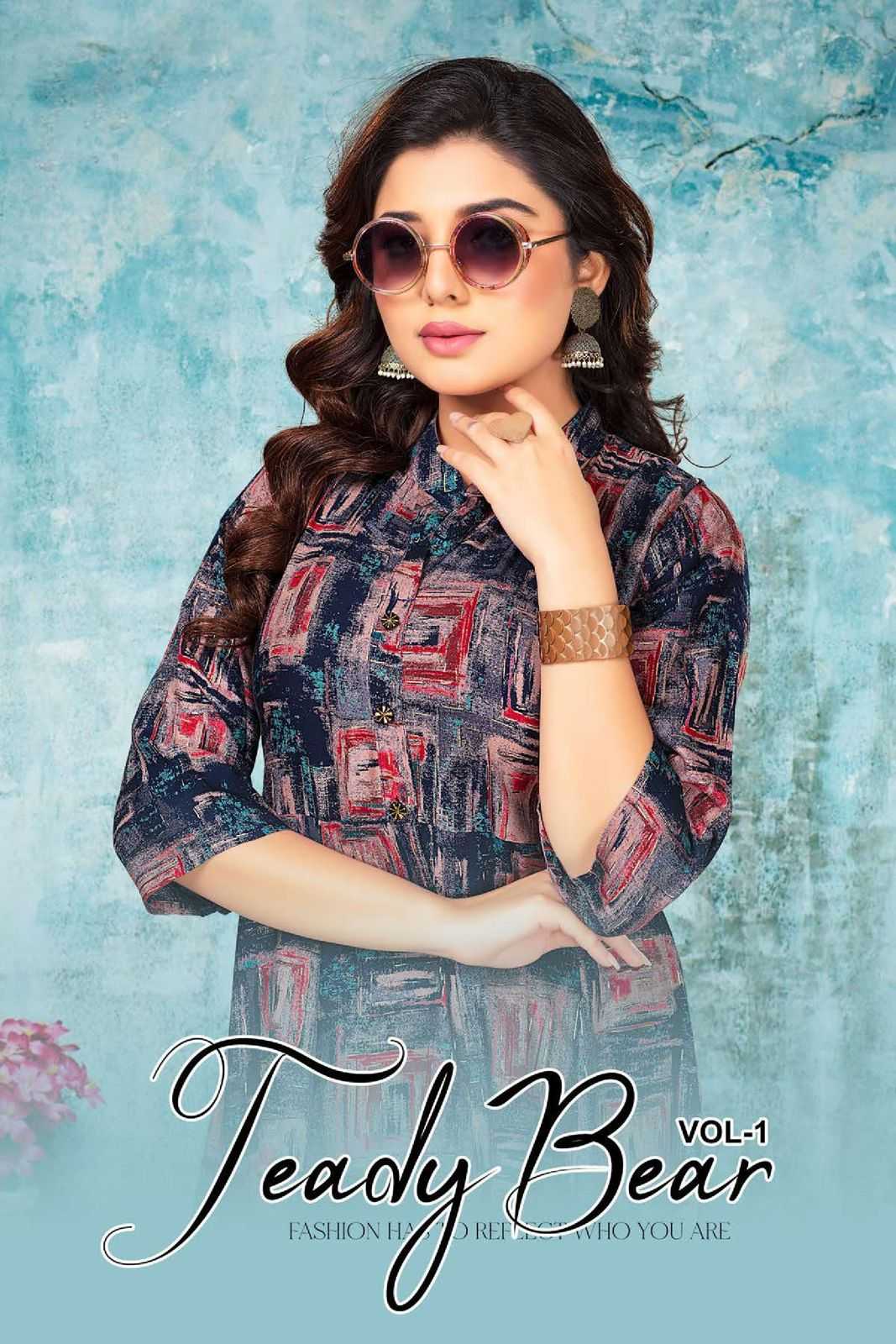 FT TRENDY BEAR VOL.1 Rayon Discharge Foil Print KURTI CATALOG WHOLESLAER BEST RATE