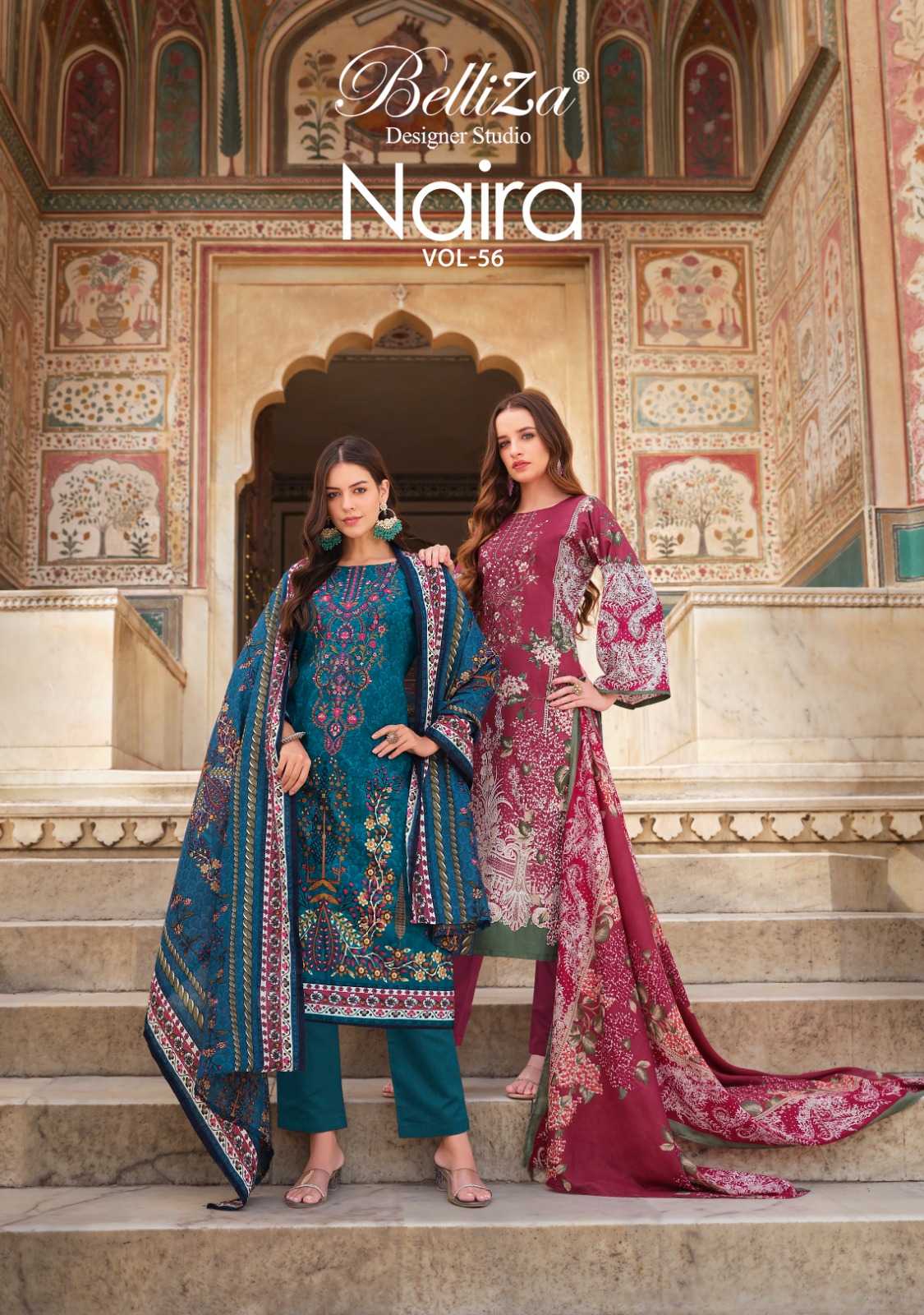 naira vol 56 by belliza designer cotton digital printed modern pakistani salwar kameez