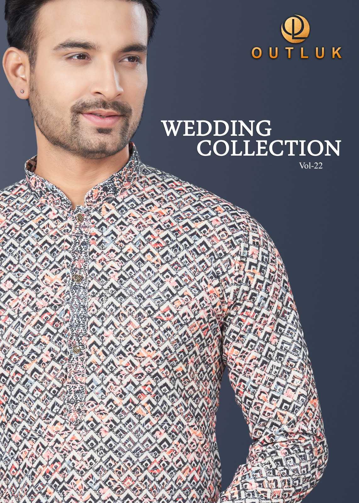 wedding collection vol 22 by outluk readymade silk digital mens kurta pajama