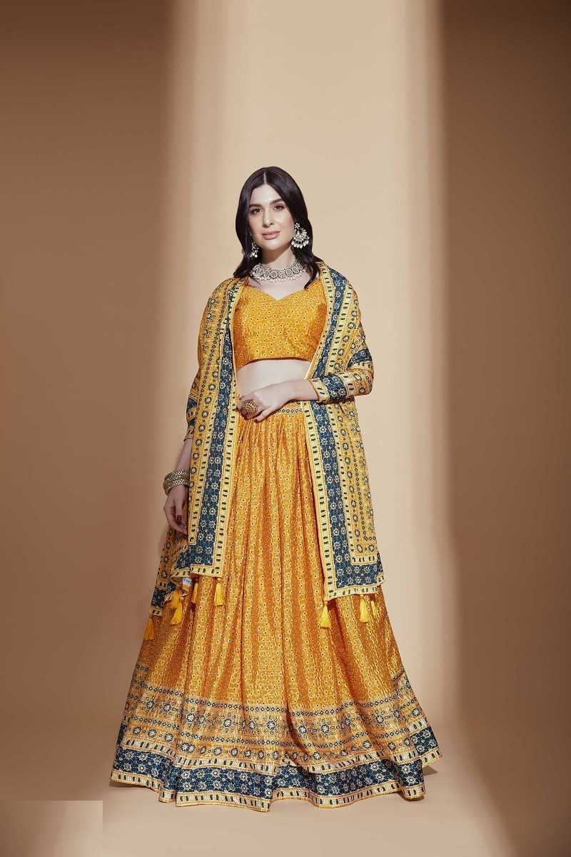 amora vol 1 by aawiya occasion wear digital print traditional semi stitch single lehenga choli 