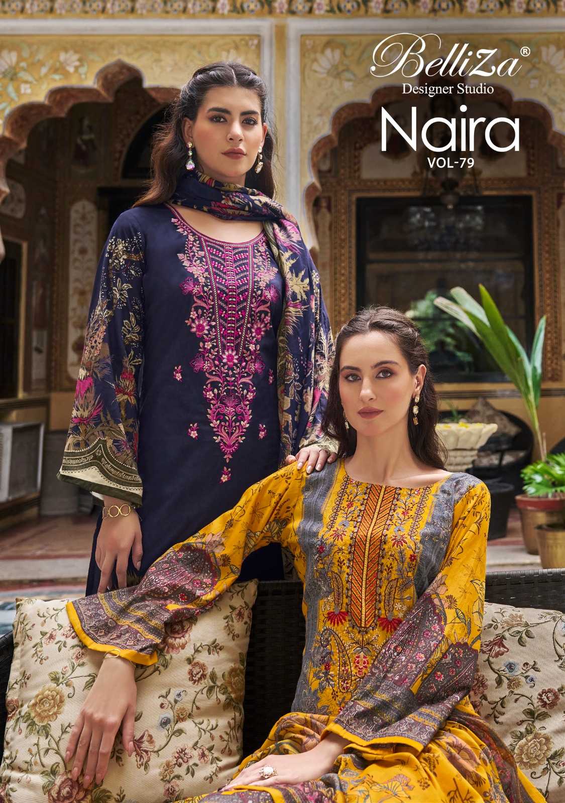 belliza designer naira vol 79 digital print cotton pakistani suits collection