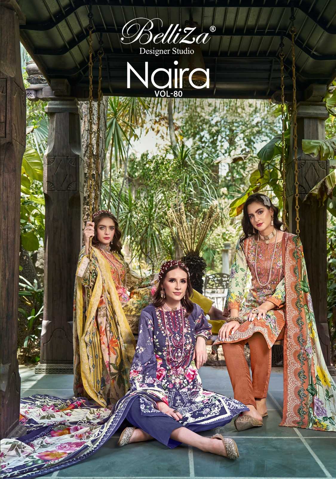 belliza designer naira vol 80 cotton bollywood style pakistani dress material 