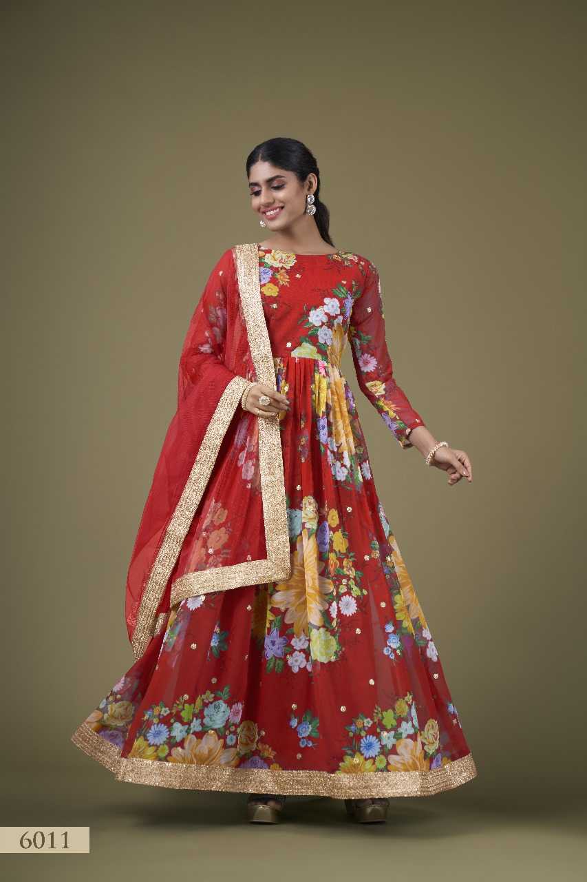 floral vol 1 by aawiya georgette readymade elegance style 3pcs dress