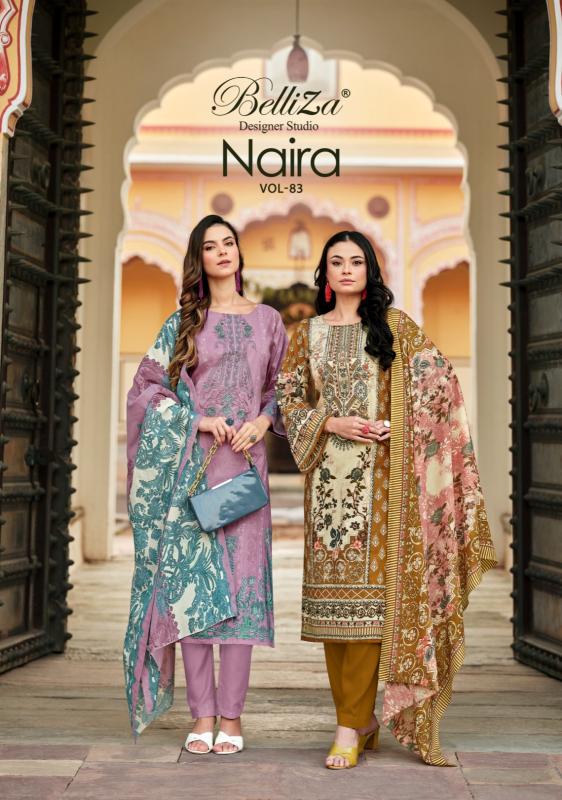 belliza designer naira vol 83 cotton digital prints salwar kameez 