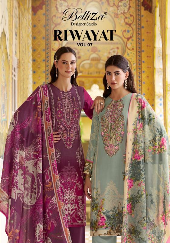 riwayat vol 7 by belliza designer modern pakistani dress material 