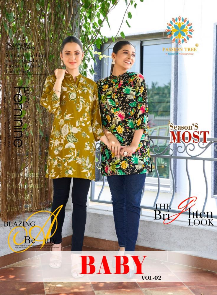 baby vol 2 by passion tree fabulous stitched short kurtis 