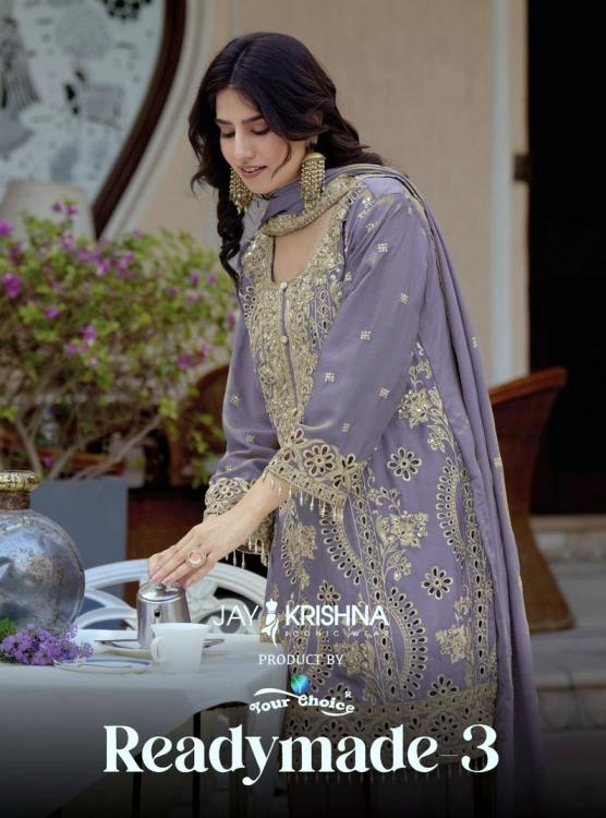 jay krishna your choice readymade vol 3 chinon plazzo style fullstitch combo pakistani suits  