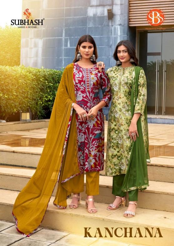 kanchana by sbs modal chanderi readymade pretty look suits for womens 