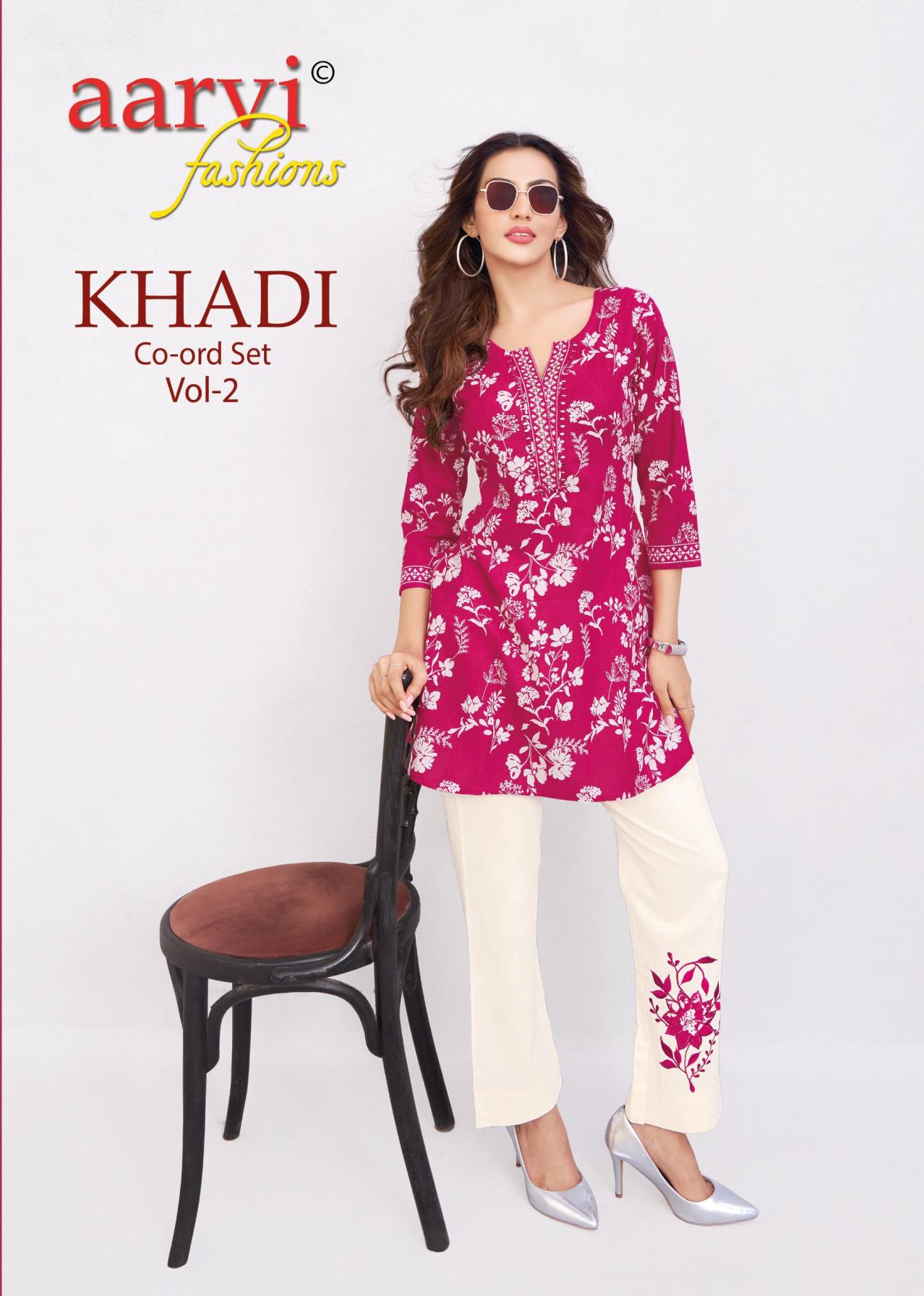 khadi co-ord set vol 2 by aarvi fashion fully stitch flex cotton co-ord set for girls 