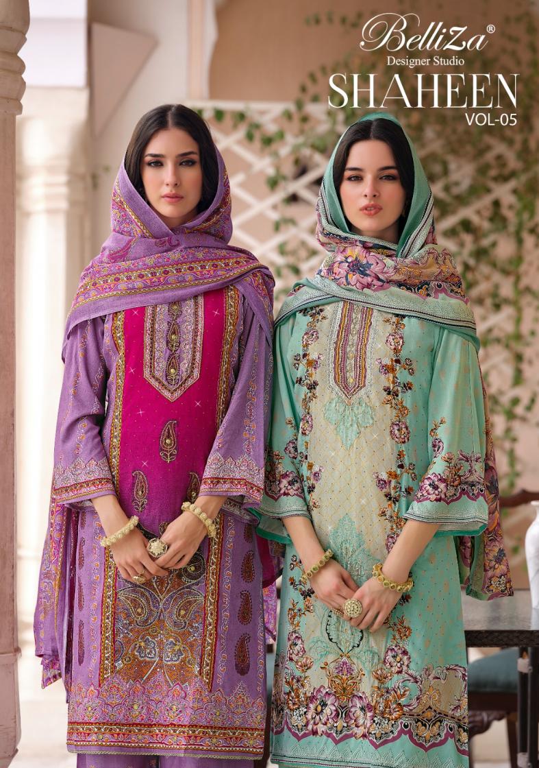shaheen vol 5 by belliza designer viscose rayon readymade big size plazzo style big size suits 