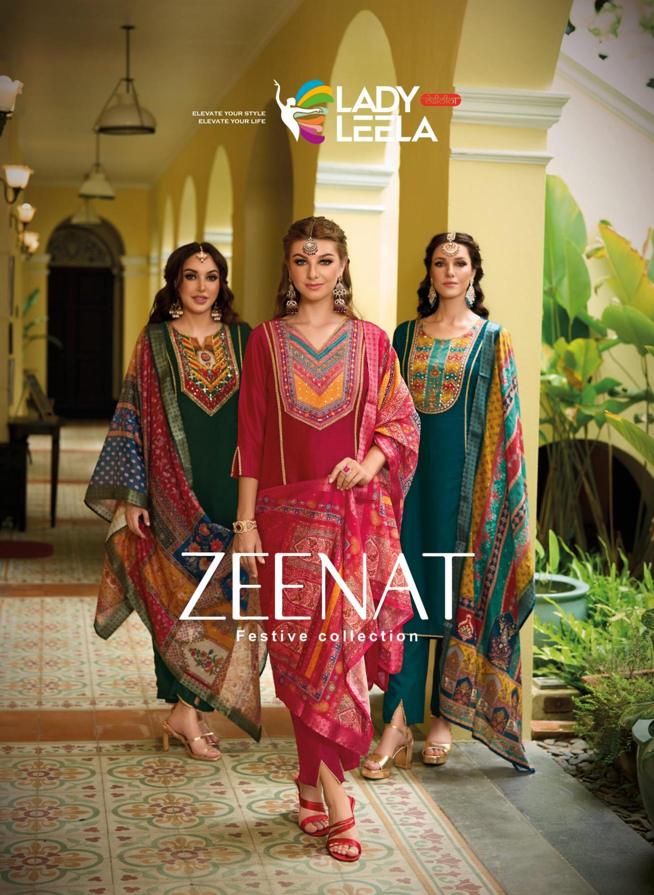 lady leela presents zeenat vichitra readymade 3pcs suits  