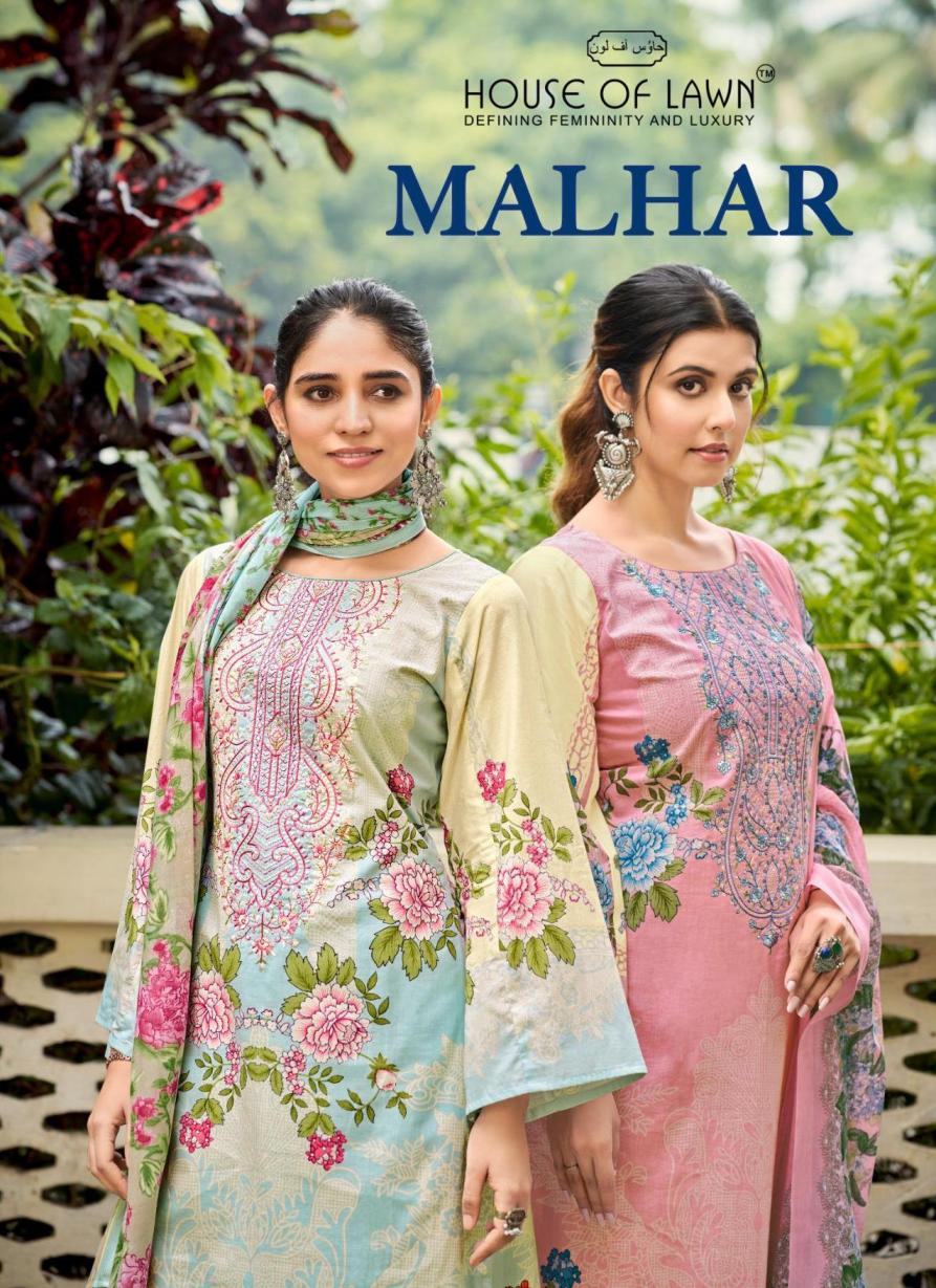 malhar by house of lawn pretty look pakistani unstitch suit for womens 