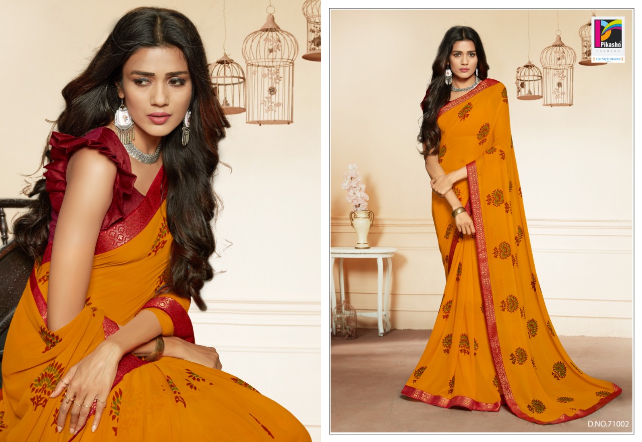Pikasho Fashion Noor Work Casual Wear Sarees At Cheapest Rate