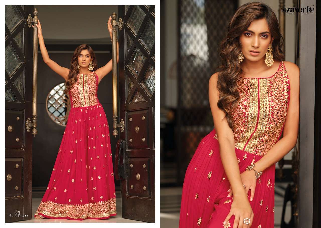 jumpsuit color edition vol 2 by zaveri chinon embroidery party wear jumpsuit collection