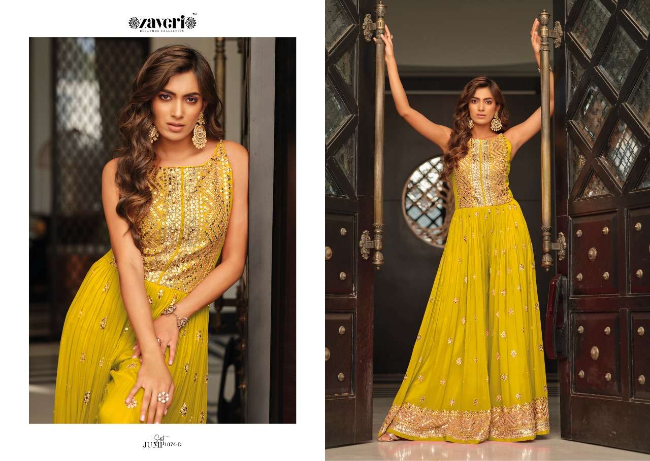 jumpsuit color edition vol 2 by zaveri chinon embroidery party wear jumpsuit collection