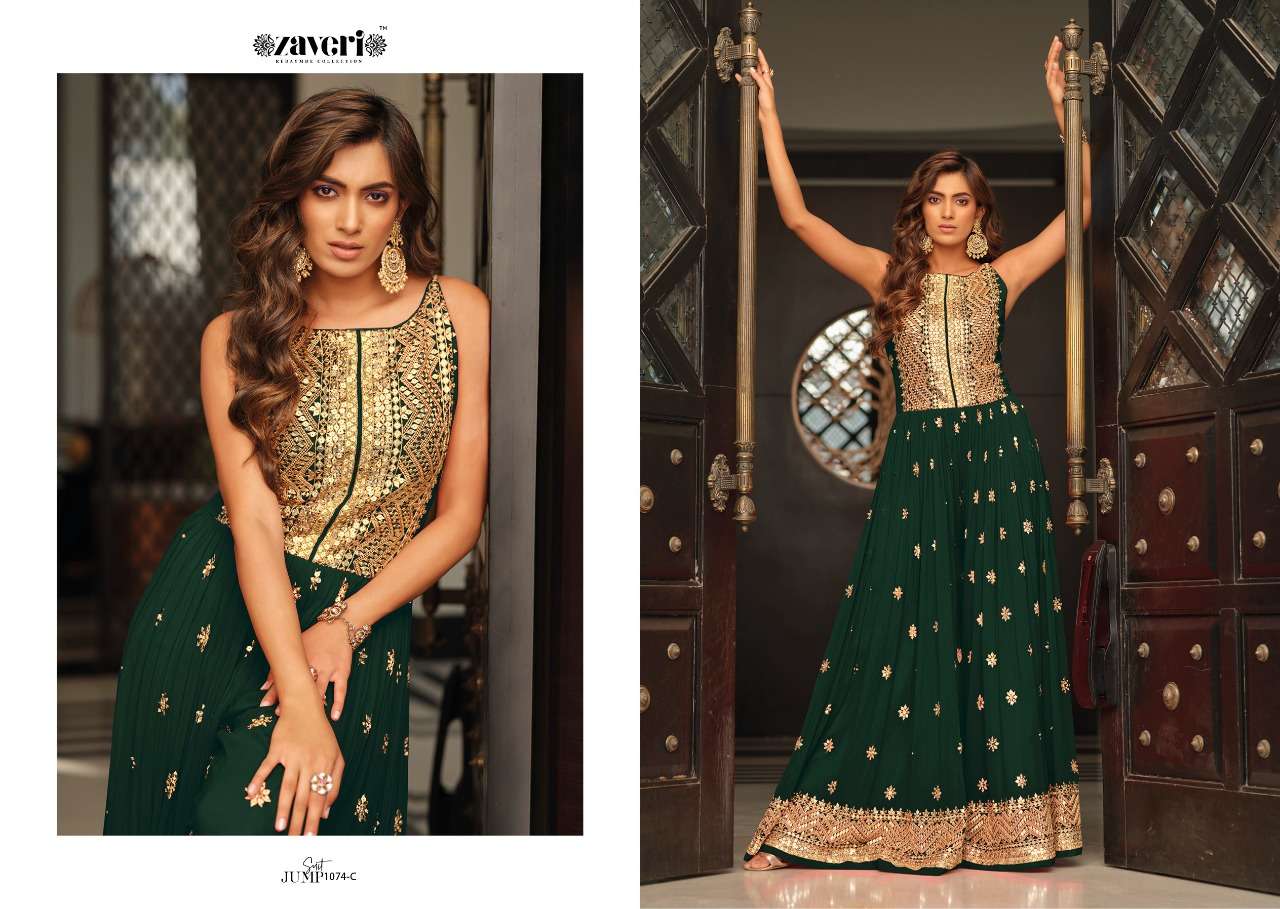 jumpsuit color edition vol 2 by zaveri chinon embroidery party wear jumpsuit collection