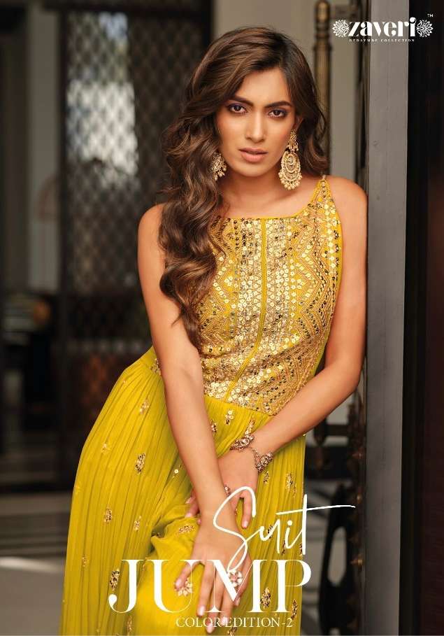 jumpsuit color edition vol 2 by zaveri chinon embroidery party wear jumpsuit collection