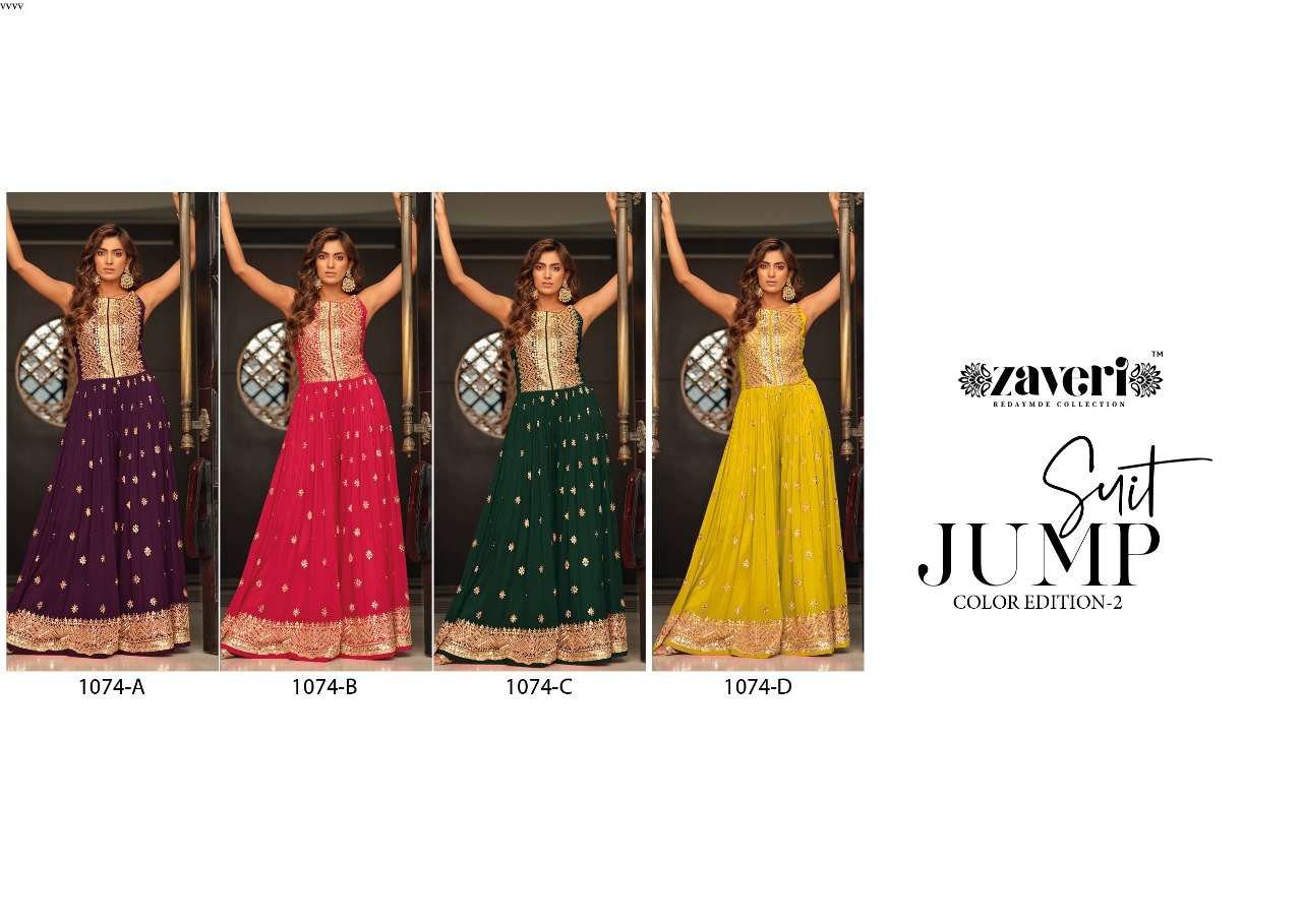 jumpsuit color edition vol 2 by zaveri chinon embroidery party wear jumpsuit collection