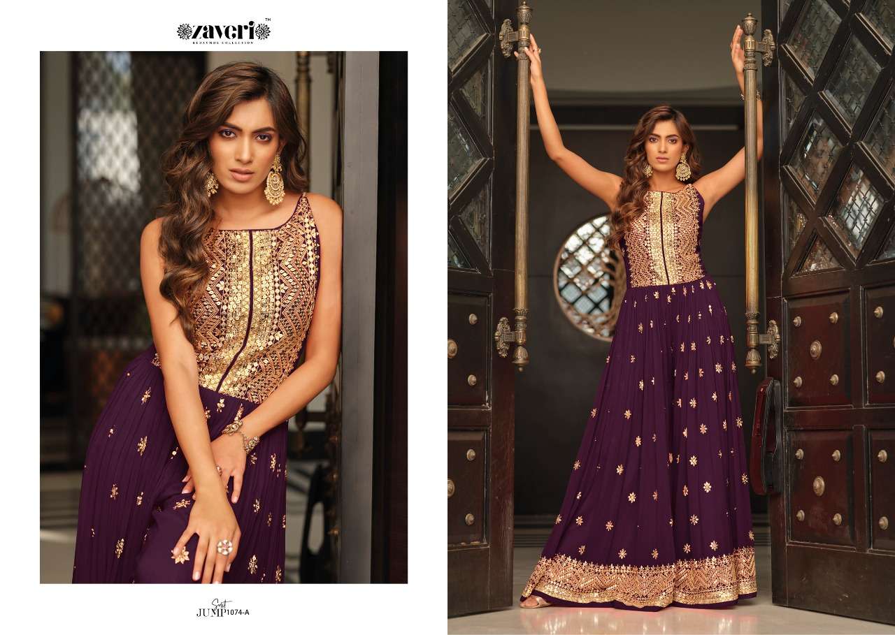 jumpsuit color edition vol 2 by zaveri chinon embroidery party wear jumpsuit collection