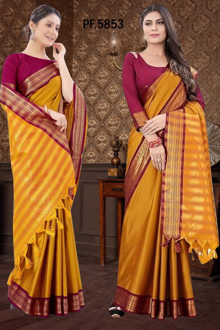 uniform with contrast bls sparrow border fancy unique saree for womens 