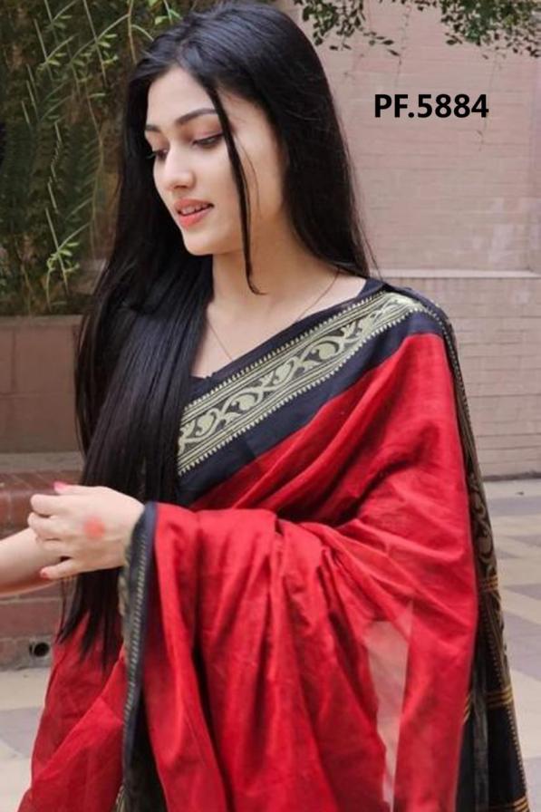 uniform with contrast bls sparrow border fancy unique saree for womens 