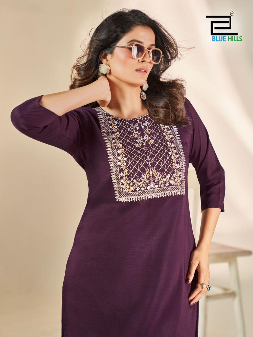 blue hills sonia silk readymade big size elegance kurti for girls 