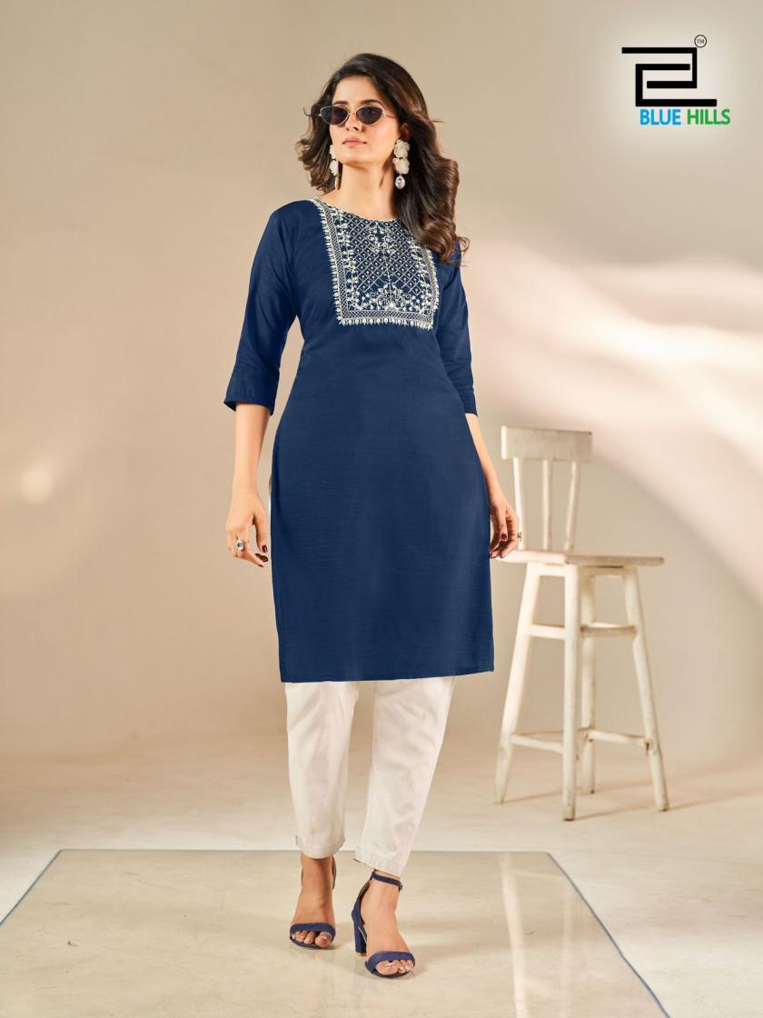 blue hills sonia silk readymade big size elegance kurti for girls 