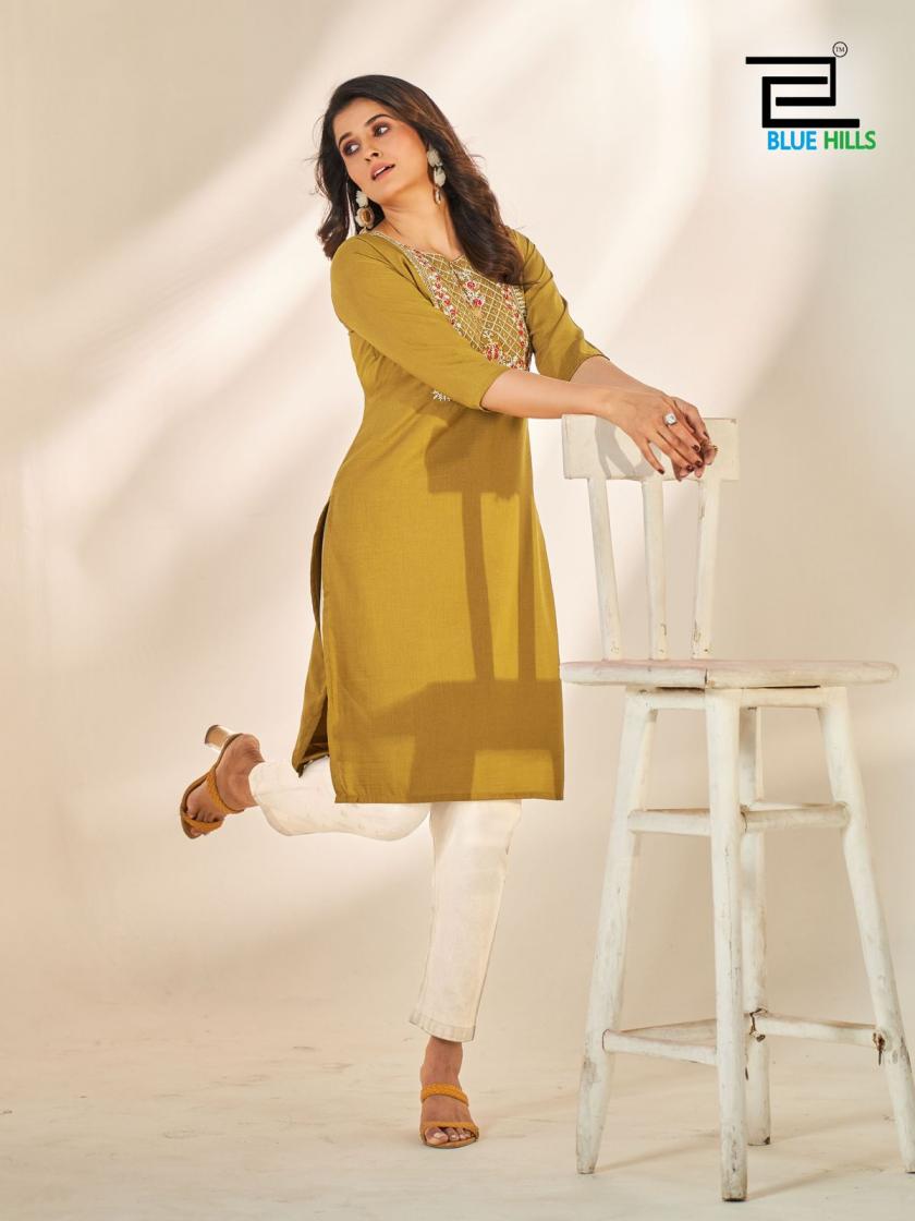 blue hills sonia silk readymade big size elegance kurti for girls 
