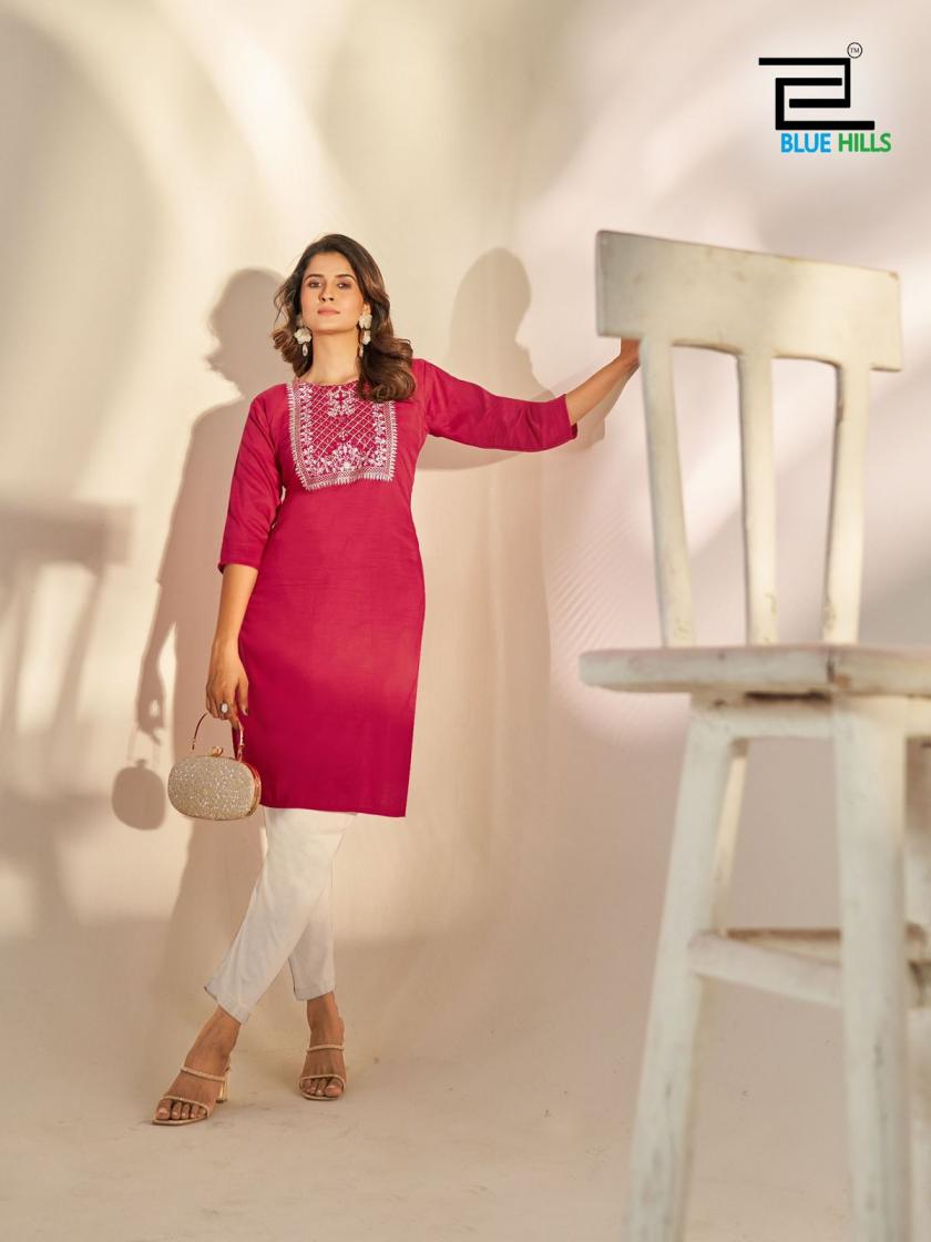 blue hills sonia silk readymade big size elegance kurti for girls 